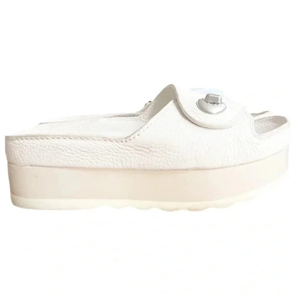 Coach Turnlock Shower Slide Platform Sandals White 7B - Picture 2 of 14